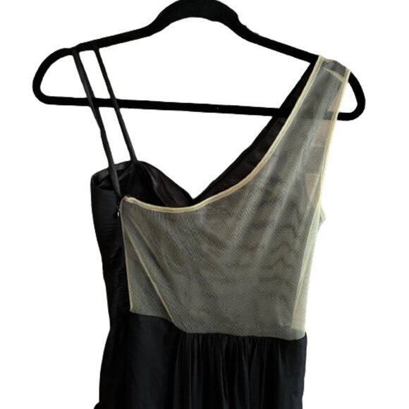 La Famme black nude mesh bodice maxi long gown 4 - Picture 10 of 16